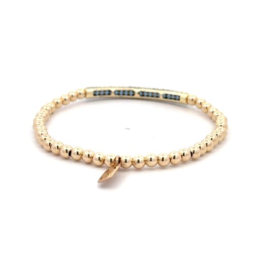 Bar denim blue gold coloured