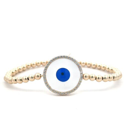 Round white eye gold coloured