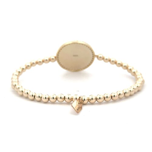 Round white eye gold coloured