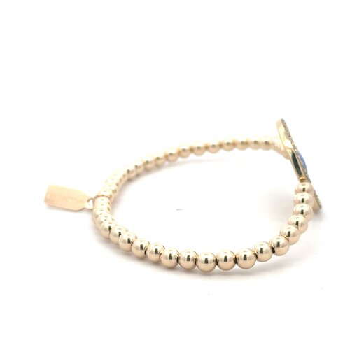 Round white eye gold coloured