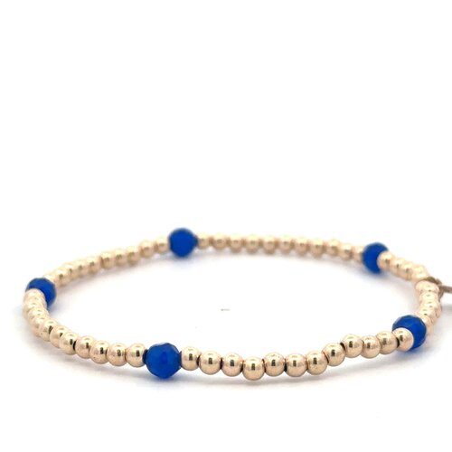 Dot 5 navy blue gold coloured