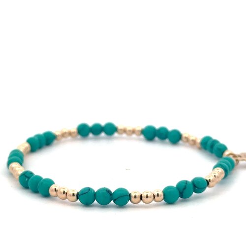 Three 3 turquoise plain gold coloured