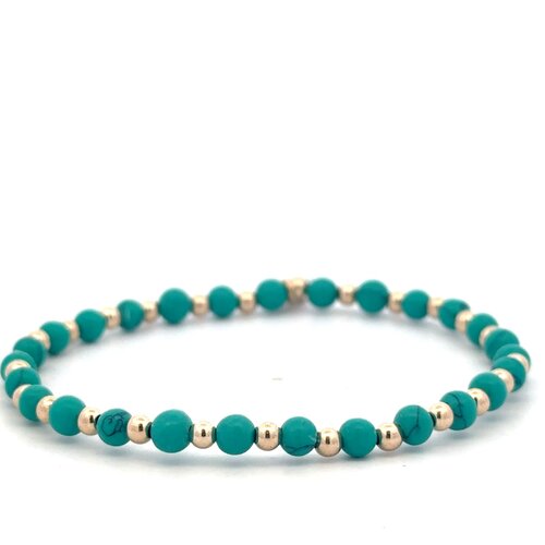 Mix turquoise plain gold coloured