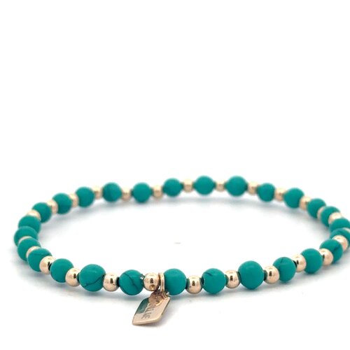 Mix turquoise plain gold coloured