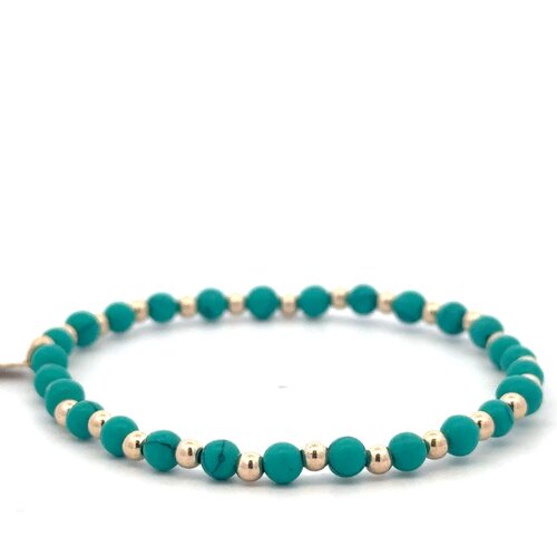 Mix turquoise plain gold coloured