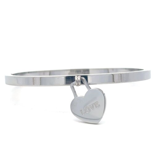 Bangle heart hang silver