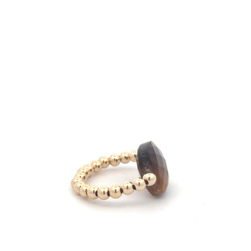 Ring PS brown striped gold coloured