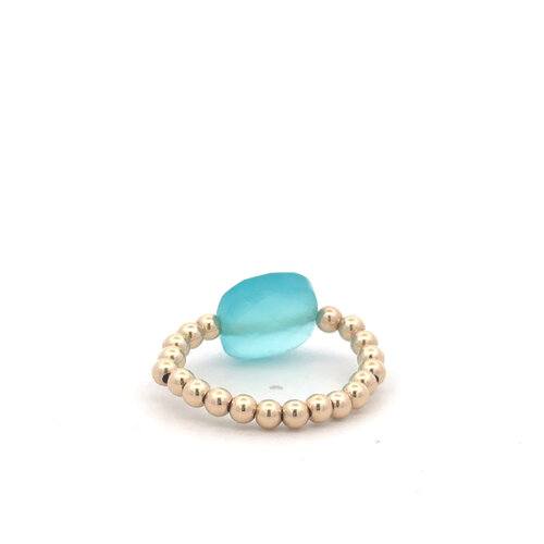 Ring PS aqua gold coloured