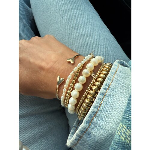 Pearl big plain gold coloured