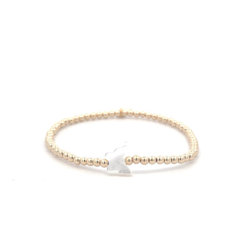 Butterfly pearl gold coloured