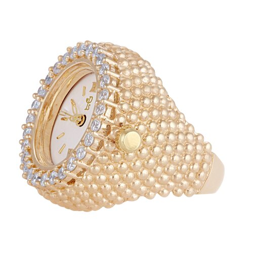 Ring watch goldplated