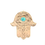 Charm hamsa hand big turquoise gold plated Charm hamsa hand big turquoise gold plated