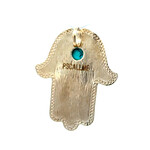 Charm hamsa hand big turquoise gold plated Charm hamsa hand big turquoise gold plated