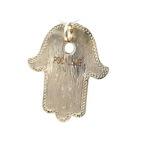 Charm hamsa hand big pearl gold plated