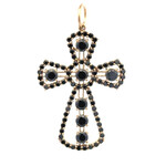 Charm cross big black gold plated Charm cross big black gold plated