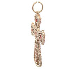 Charm cross big pink gold plated Charm cross big pink gold plated