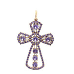Charm cross big purple gold plated Charm cross big purple gold plated