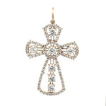 Charm cross big clear gold plated Charm cross big clear gold plated