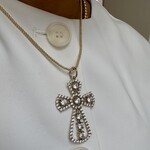 Charm cross big clear gold plated Charm cross big clear gold plated