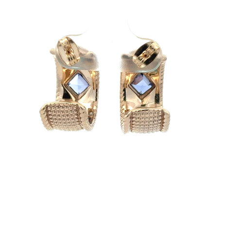 Earrings Jasmin blue goldplated