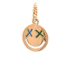 Charm smiley blue green goldplated Charm smiley blue green goldplated