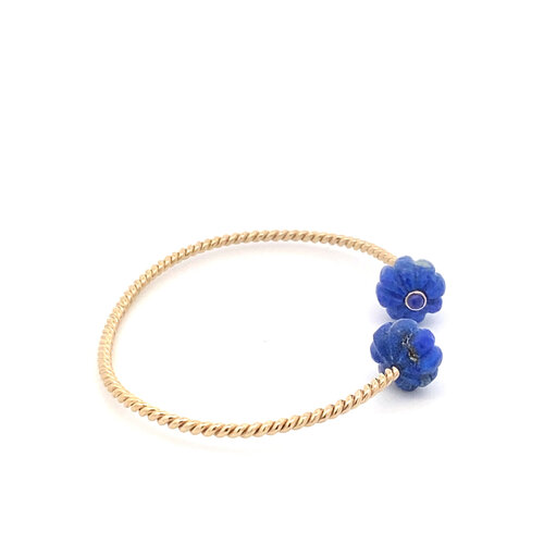Bangle twis blossom blue goldplated