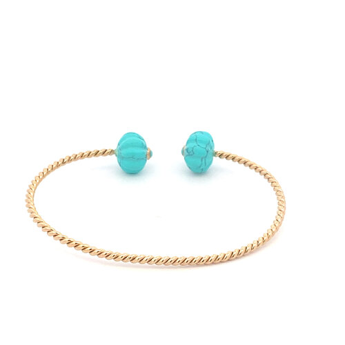Bangle twis blossom turquoise goldplated