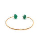 Bangle twis blossom green goldplated Bangle twis blossom green goldplated