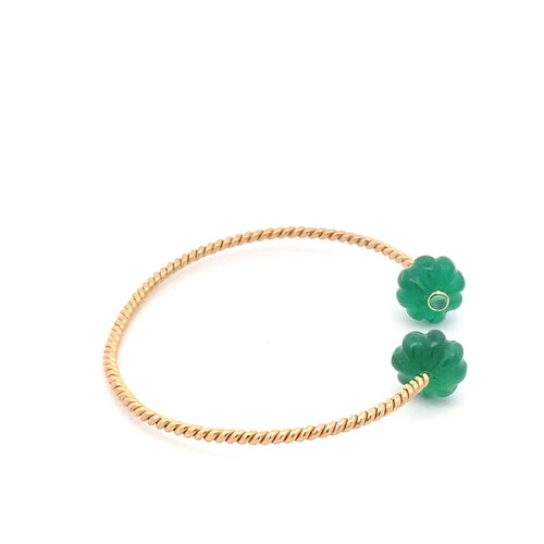 Bangle twis blossom green goldplated