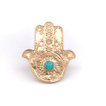 Ring hamsa hand big turquoise goldplated Ring hamsa hand big turquoise goldplated