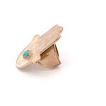 Ring hamsa hand big turquoise goldplated Ring hamsa hand big turquoise goldplated
