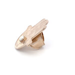 Ring hamsa hand big pearl goldplated Ring hamsa hand big pearl goldplated