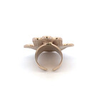 Ring hamsa hand big pearl goldplated Ring hamsa hand big pearl goldplated