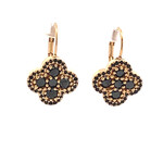 Earrings clover cc black goldplated Earrings clover cc black goldplated