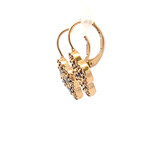 Earrings clover cc black goldplated Earrings clover cc black goldplated