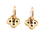 Earrings clover cc black goldplated Earrings clover cc black goldplated