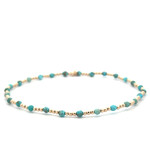 Anklet mix 3 turquoise 2mm gold coloured Anklet mix 3 turquoise 2mm gold coloured