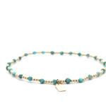 Anklet mix 3 turquoise 2mm gold coloured Anklet mix 3 turquoise 2mm gold coloured