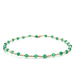 Anklet mix 3 green 2mm gold coloured Anklet mix 3 green 2mm gold coloured