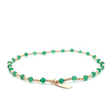 Anklet mix 3 green 2mm gold coloured Anklet mix 3 green 2mm gold coloured