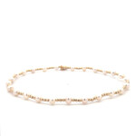Anklet mix 3 pearl 2mm gold coloured Anklet mix 3 pearl 2mm gold coloured