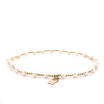 Anklet mix 3 pearl 2mm gold coloured Anklet mix 3 pearl 2mm gold coloured