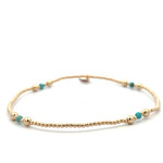 Anklet four split turquoise gold coloured Anklet four split turquoise gold coloured