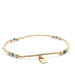 Anklet four split turquoise gold coloured Anklet four split turquoise gold coloured