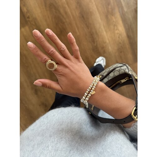 Ring flat dented goldplated