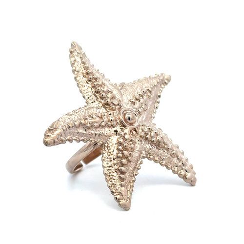 Ring starfish plain goldplated