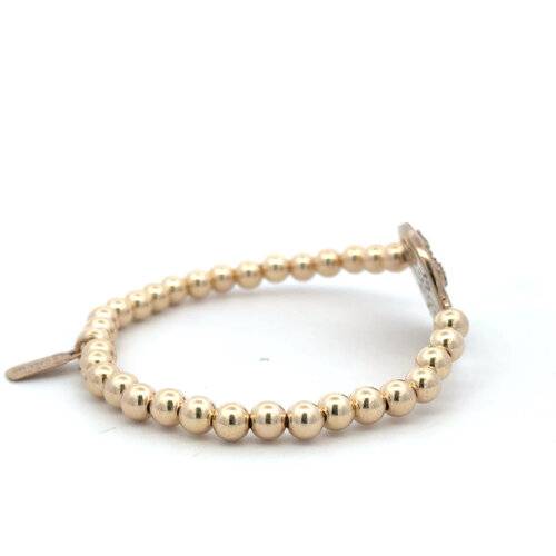 PS round charm 5mm gold coloured