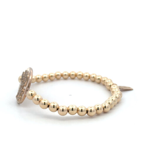 PS round charm 5mm gold coloured