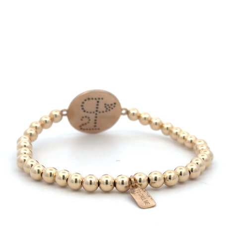 PS round charm 5mm gold coloured