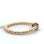 Cube stone multi 6mm gold coloured Cube stone multi 6mm gold coloured